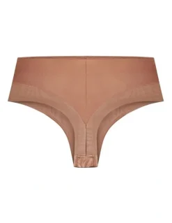 City Chic Plus Size Smooth Control Thong in Bronze