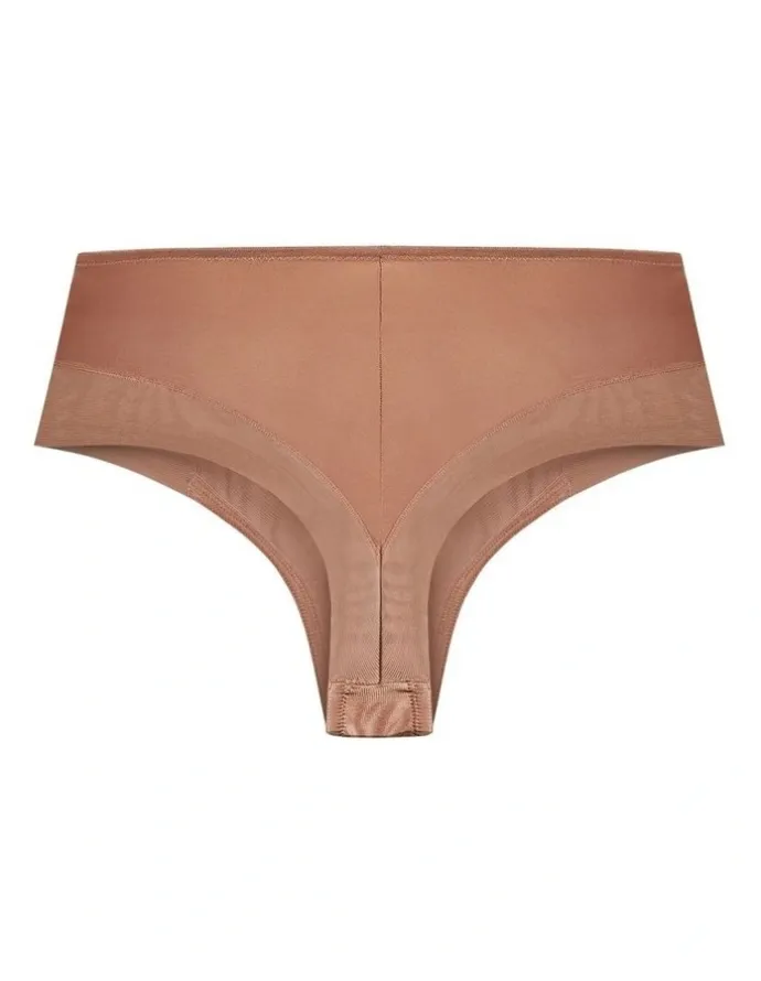City Chic Plus Size Smooth Control Thong in Bronze