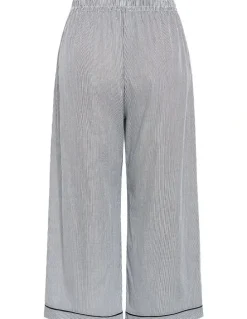 City Chic Stripe Cotton Pyjama Pant in Charcoal