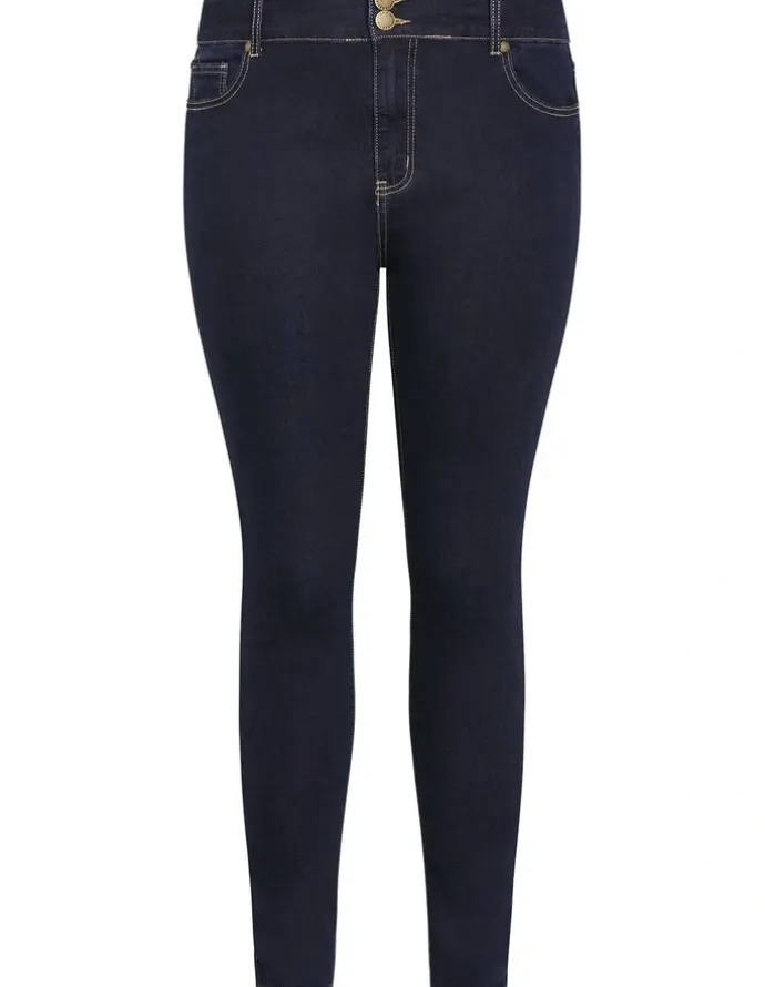 City Chic Asha Fit Ultra Skinny Leg Short Jean in Dark Wash