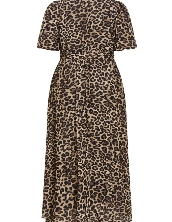 City Chic Felicity Leopard Print Maxi Dress in Chocolate