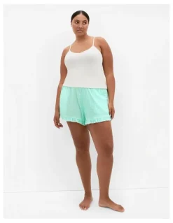 City Chic Gigi Gingham Pyjama Shorts in Jade