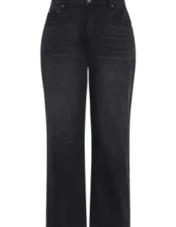 City Chic Harley Fit Bridget Barrel Leg Ankle Grazer Jeans in Black Wash
