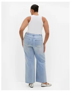 City Chic Harley Fit Kayla Wide Leg Jean in Light Wash
