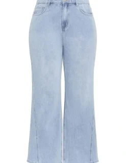 City Chic Harley Fit Kayla Wide Leg Jean in Light Wash