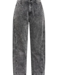City Chic Harley Fit Tess Barrel Leg Ankle Grazer Jean in Grey Acid Wash