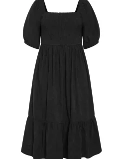 City Chic Molli Corduroy Midi Dress in Black