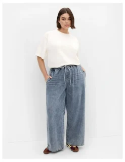 City Chic Plus Size Jorja Wide Leg Jean in light wash