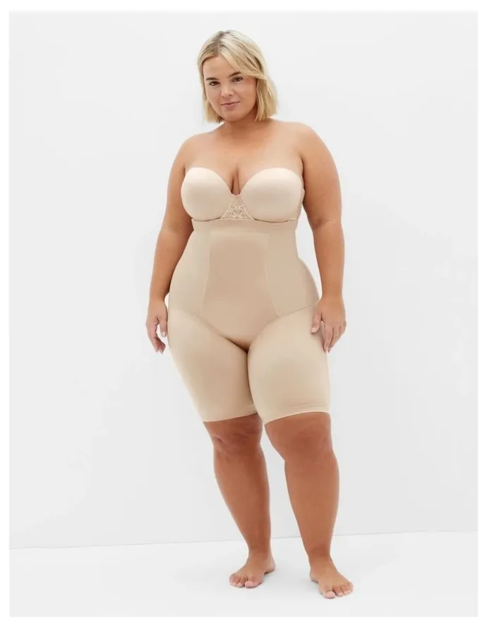 City Chic Plus Size Smooth & Chic Thigh Shaper in Latte