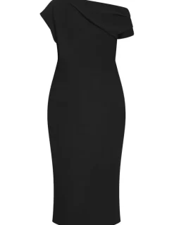 City Chic Sassy Off Shoulder Dress in Black