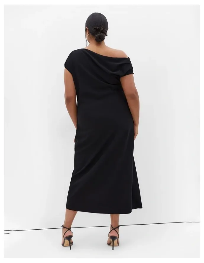 City Chic Sassy Off Shoulder Dress in Black