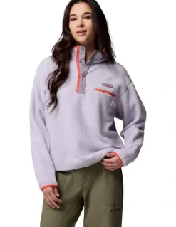 Columbia Helvetia II Cropped Half Snap Fleece Pullover in Light Purple