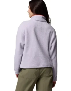 Columbia Helvetia II Cropped Half Snap Fleece Pullover in Light Purple