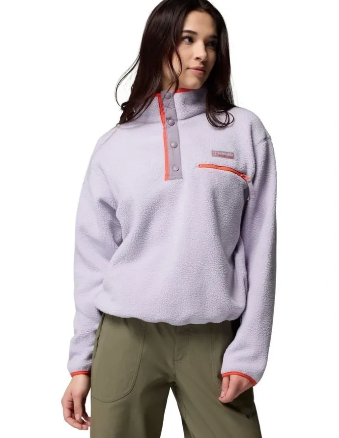 Columbia Helvetia II Cropped Half Snap Fleece Pullover in Light Purple