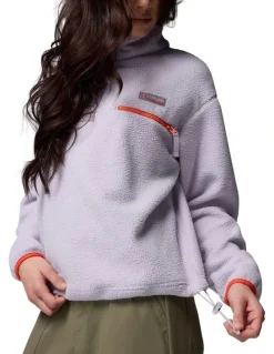 Columbia Helvetia II Cropped Half Snap Fleece Pullover in Light Purple
