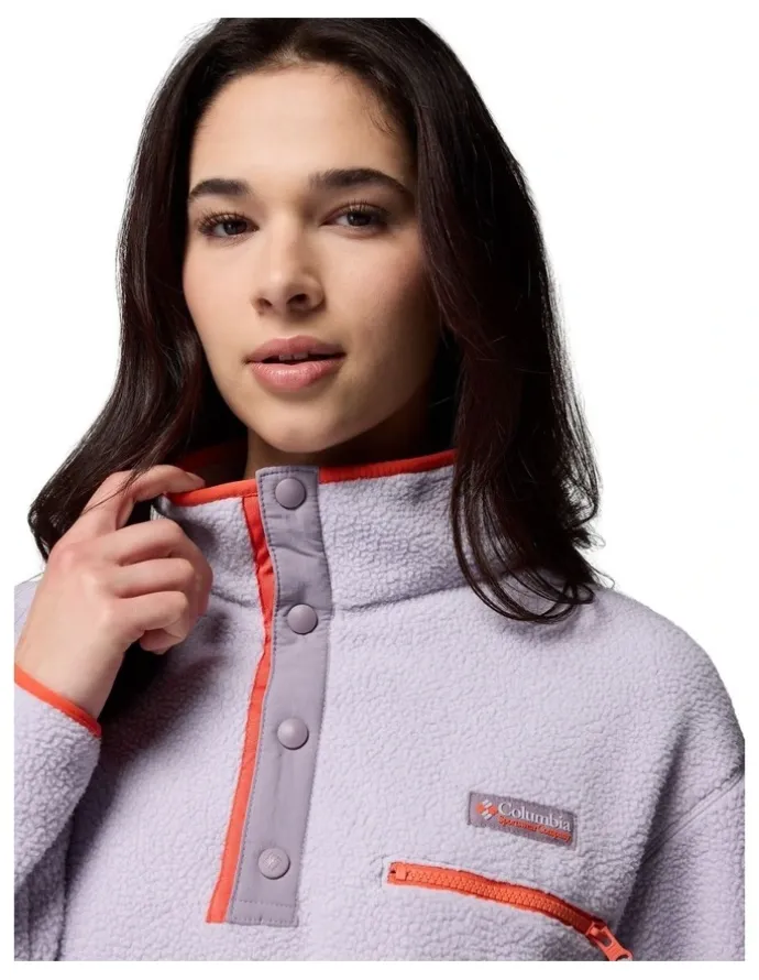 Columbia Helvetia II Cropped Half Snap Fleece Pullover in Light Purple