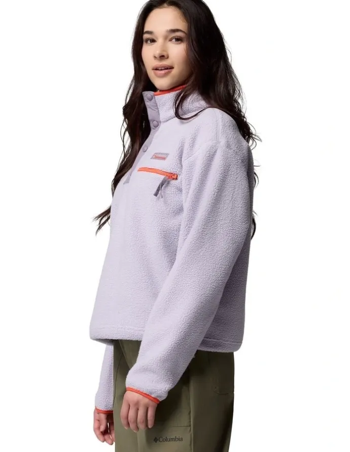 Columbia Helvetia II Cropped Half Snap Fleece Pullover in Light Purple