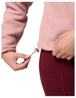 Columbia Helvetia II Cropped Half Snap Fleece Pullover in Pink