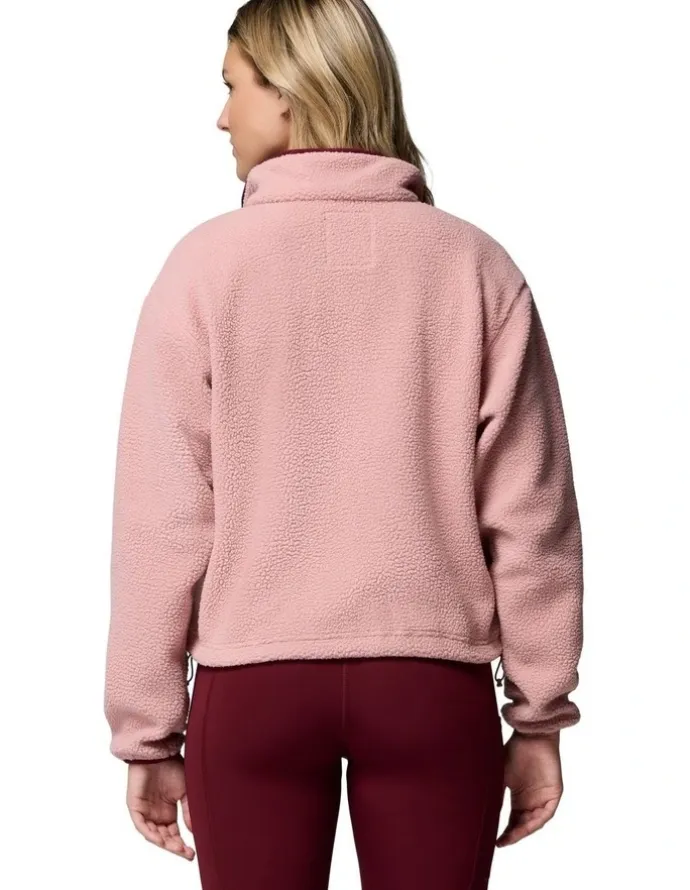 Columbia Helvetia II Cropped Half Snap Fleece Pullover in Pink