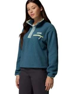Columbia Helvetia II Cropped Half Snap Fleece Pullover in Blue