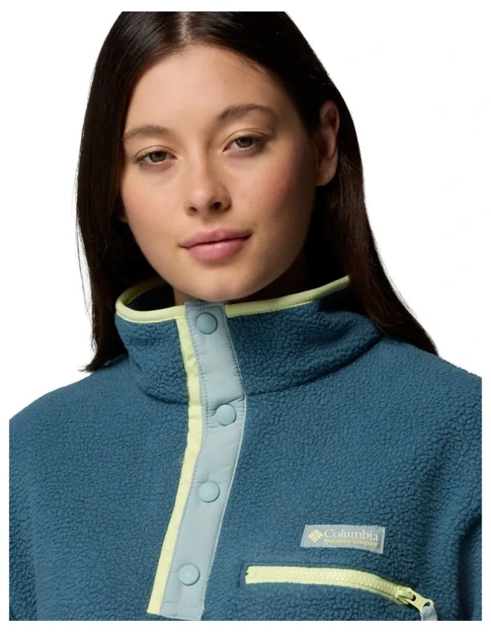 Columbia Helvetia II Cropped Half Snap Fleece Pullover in Blue