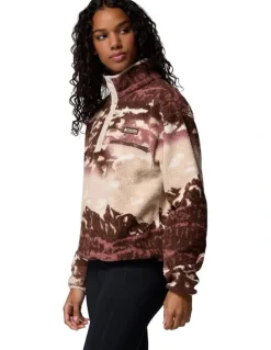 Columbia Helvetia II Printed Cropped Half Snap Fleece Pullover in Multi