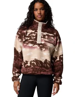 Columbia Helvetia II Printed Cropped Half Snap Fleece Pullover in Multi
