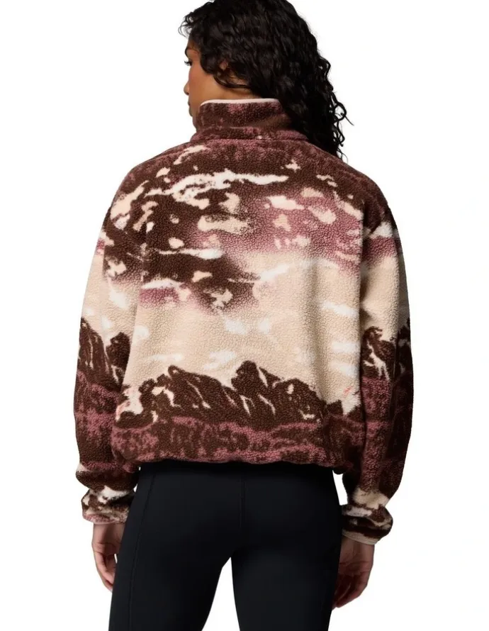 Columbia Helvetia II Printed Cropped Half Snap Fleece Pullover in Multi
