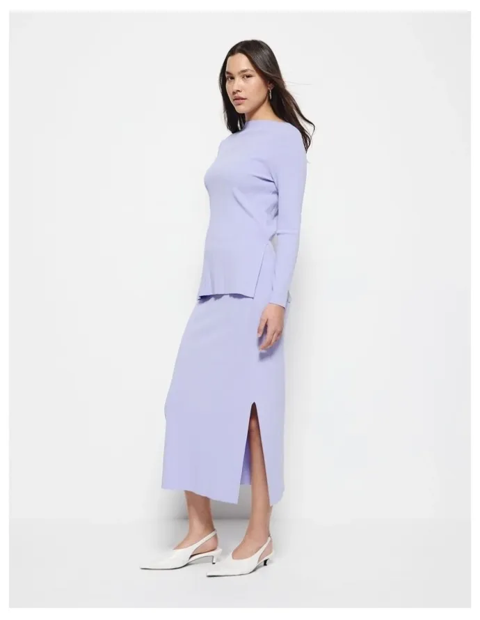 Commonry Annora Knit Skirt in Mauve