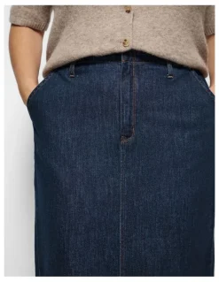 Commonry Caroline Skirt in Raw Denim