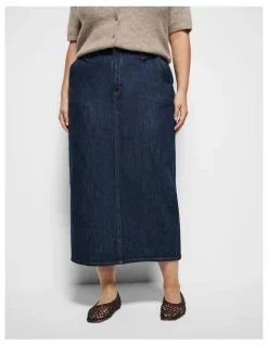 Commonry Caroline Skirt in Raw Denim