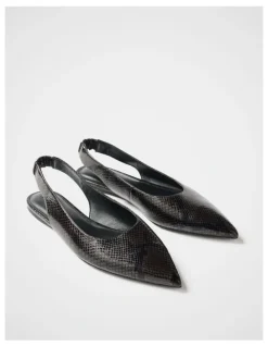 Commonry Marcy Leather Flat in Snake