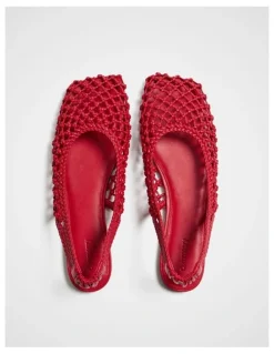 Commonry Remi Woven Flat in Rouge