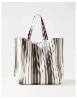 Commonry The Cara Stripe Tote in Pink Multi