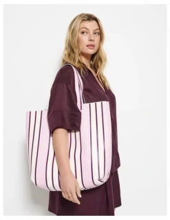 Commonry The Cara Stripe Tote in Pink Multi