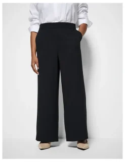 Commonry The Draped Leg Crepe Trouser in Black