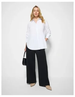 Commonry The Draped Leg Crepe Trouser in Black