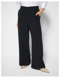 Commonry The Draped Leg Crepe Trouser in Black