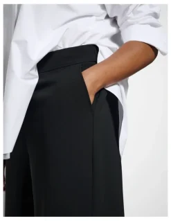 Commonry The Draped Leg Crepe Trouser in Black