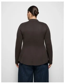 Commonry Michala Top in Bitter Chocolate