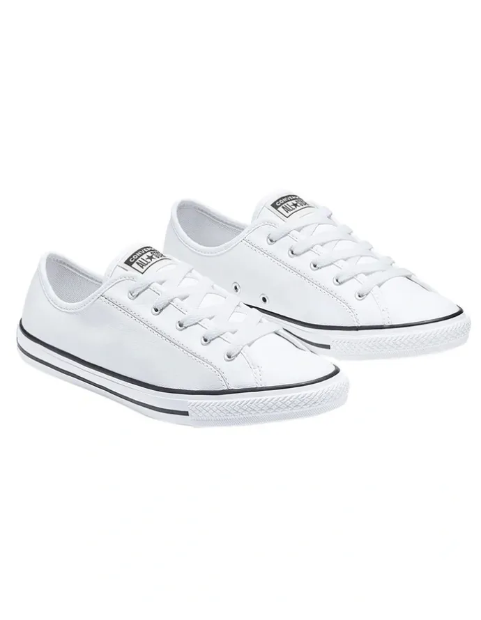 Converse Chuck Taylor All Star Dainty Leather Low Top Sneaker in White
