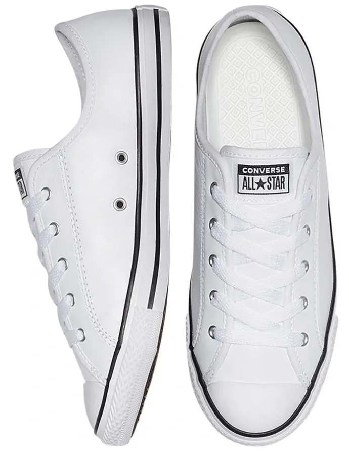 Converse Chuck Taylor All Star Dainty Leather Low Top Sneaker in White