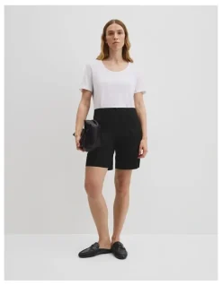 Country Road Australian Cotton Twill Walk Short in Black