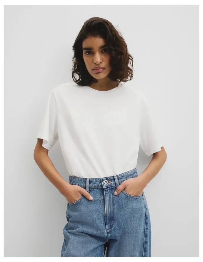Country Road Australian Cotton Cr T-shirt in White