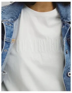 Country Road Australian Cotton Cr T-shirt in White