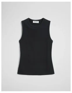 Country Road Australian Cotton High Neck Tank in Black