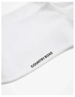 Country Road Australian Cotton Blend Sneaker Sock in White