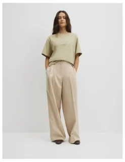 Country Road Australian Cotton Cr T-shirt in Dusty Sage