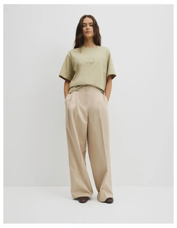 Country Road Australian Cotton Cr T-shirt in Dusty Sage