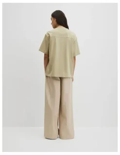 Country Road Australian Cotton Cr T-shirt in Dusty Sage